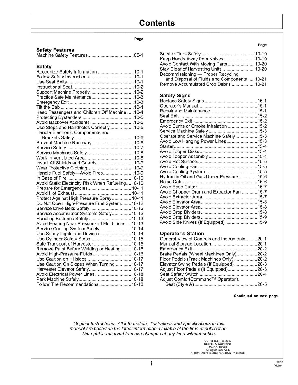 MANUAL DEL OPERADOR DE LA COSECHADORA JOHN DEERE CH570 CH670 N.° 3