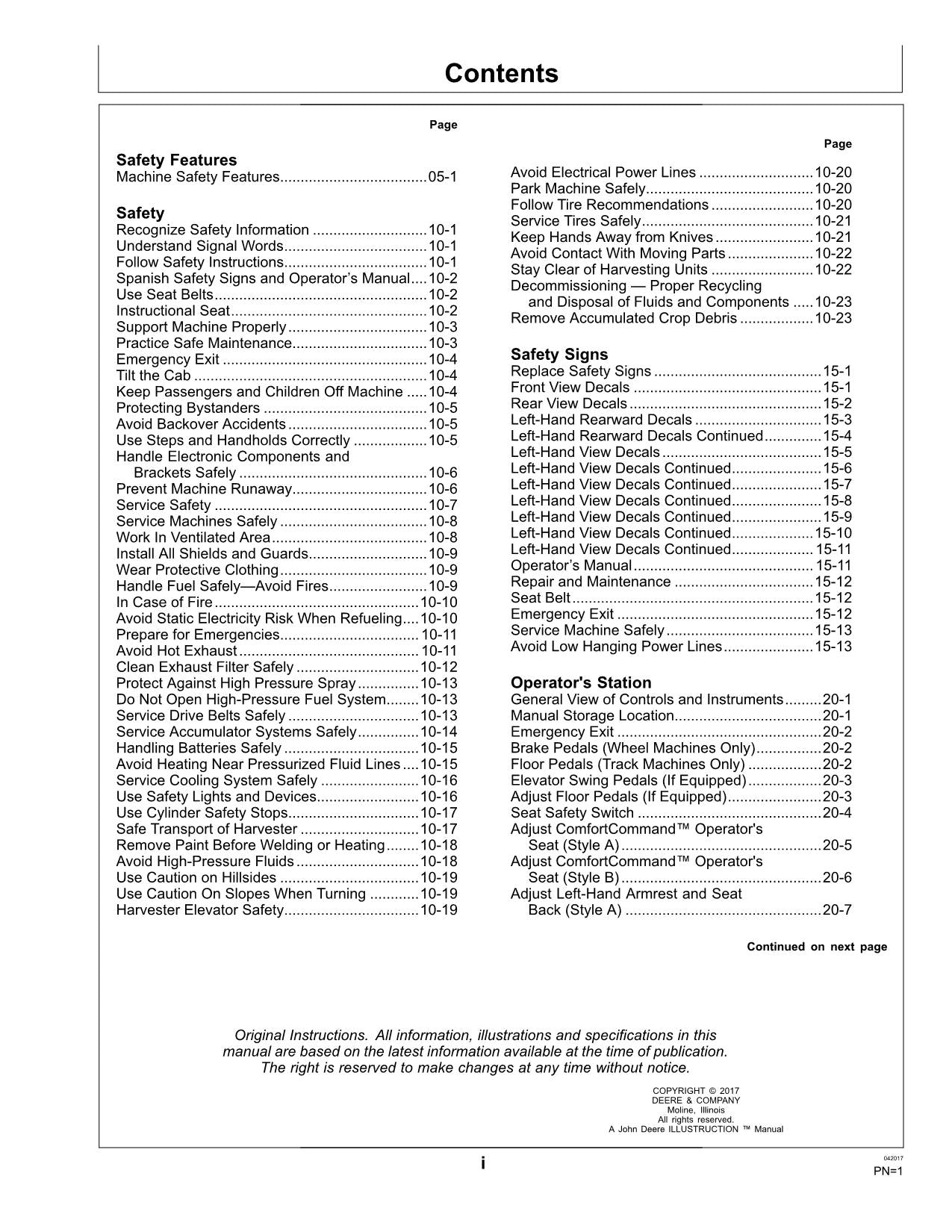 JOHN DEERE CH570 CH670 MANUAL DEL OPERADOR DE LA COSECHADORA N.° 4