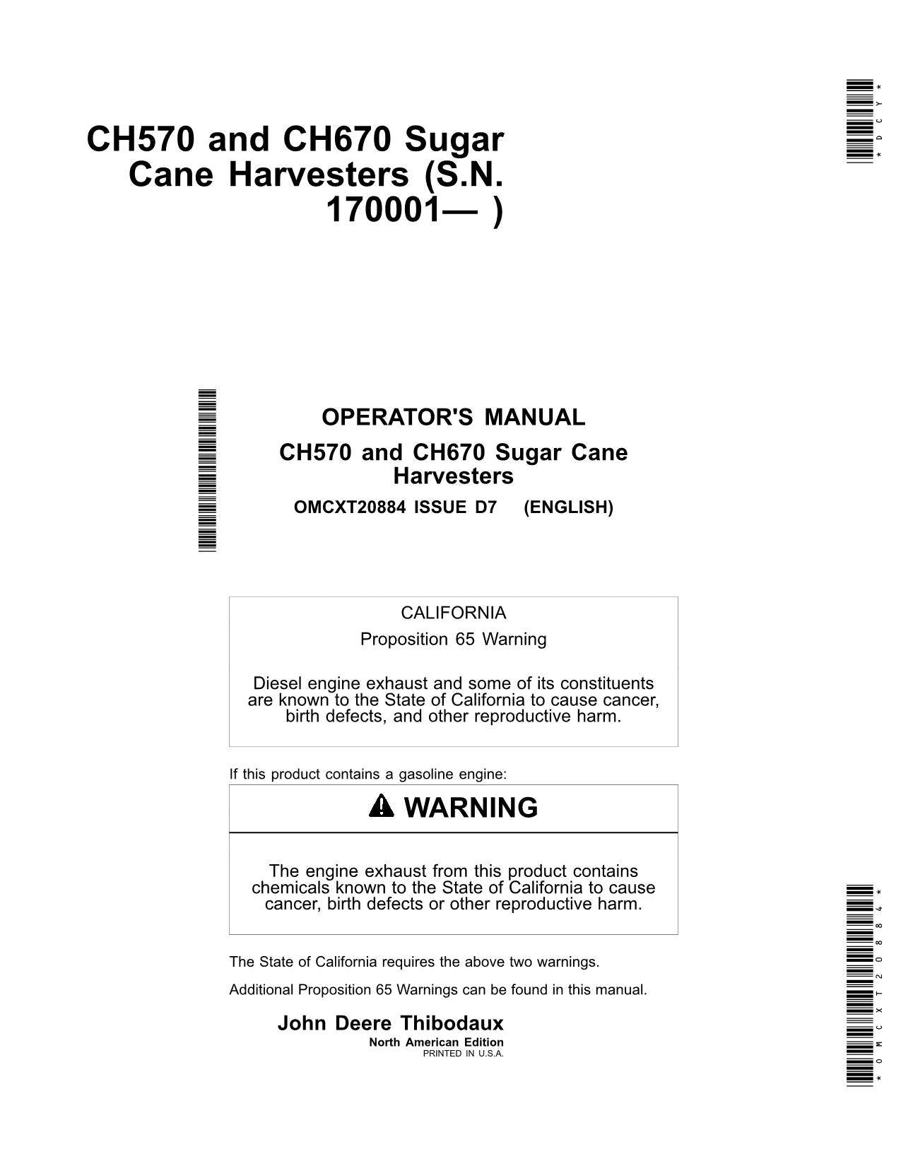 JOHN DEERE CH570 CH670 MANUAL DEL OPERADOR DE LA COSECHADORA N.° 4