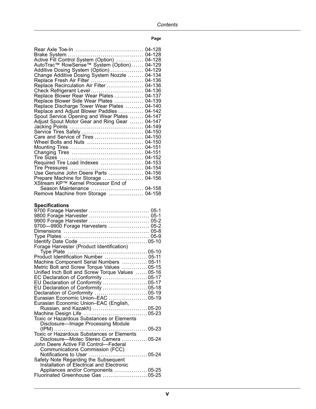 MANUAL DEL OPERADOR DE LA COSECHADORA JOHN DEERE 9700 9800 9900 N.° 8