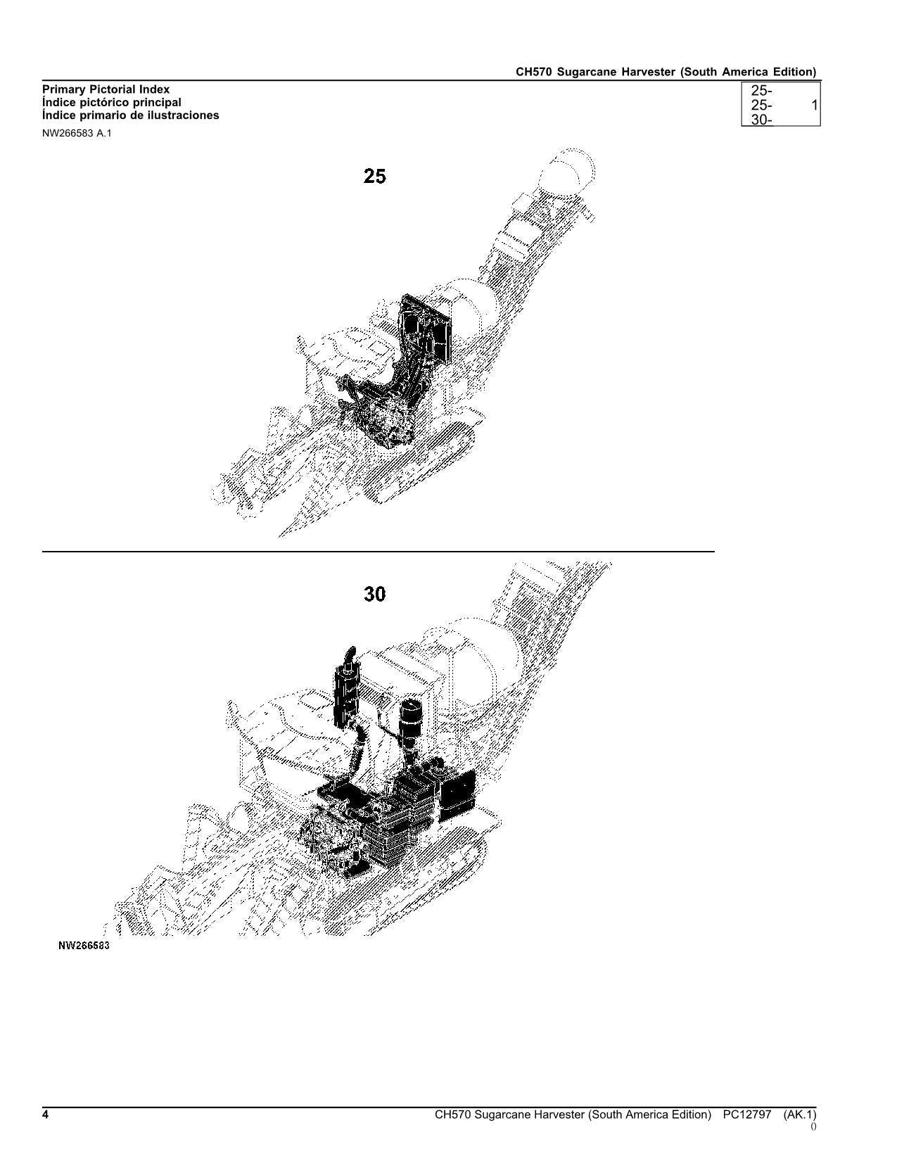 MANUAL DEL CATÁLOGO DE PIEZAS DE LA COSECHADORA JOHN DEERE CH570 EDICIÓN SUDAMERICANA