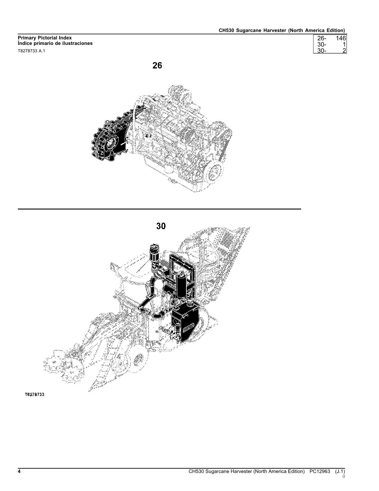 MANUAL DEL CATÁLOGO DE PIEZAS DE LA COSECHADORA JOHN DEERE CH530 EDICIÓN NORTEAMERICANA