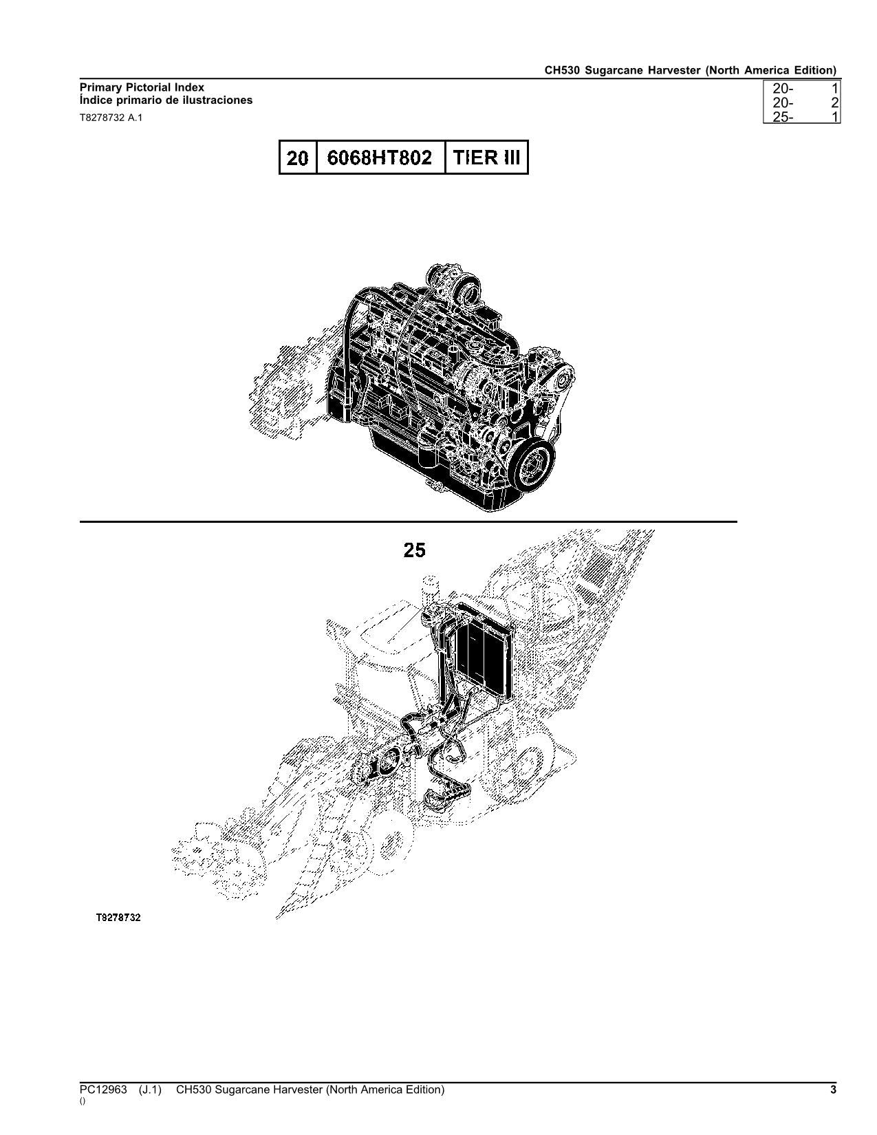 MANUAL DEL CATÁLOGO DE PIEZAS DE LA COSECHADORA JOHN DEERE CH530 EDICIÓN NORTEAMERICANA