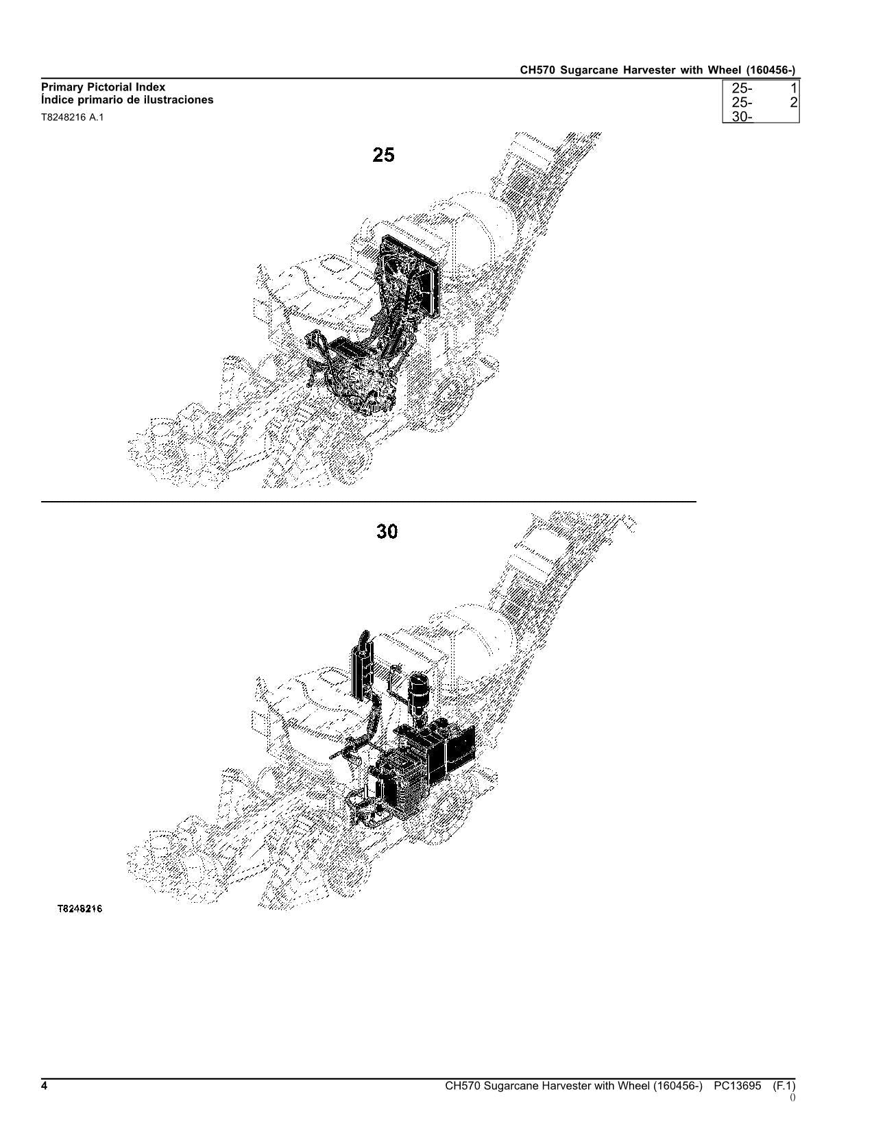 CATÁLOGO DE PIEZAS DE LA COSECHADORA JOHN DEERE CH570 MANUAL SER 160456-