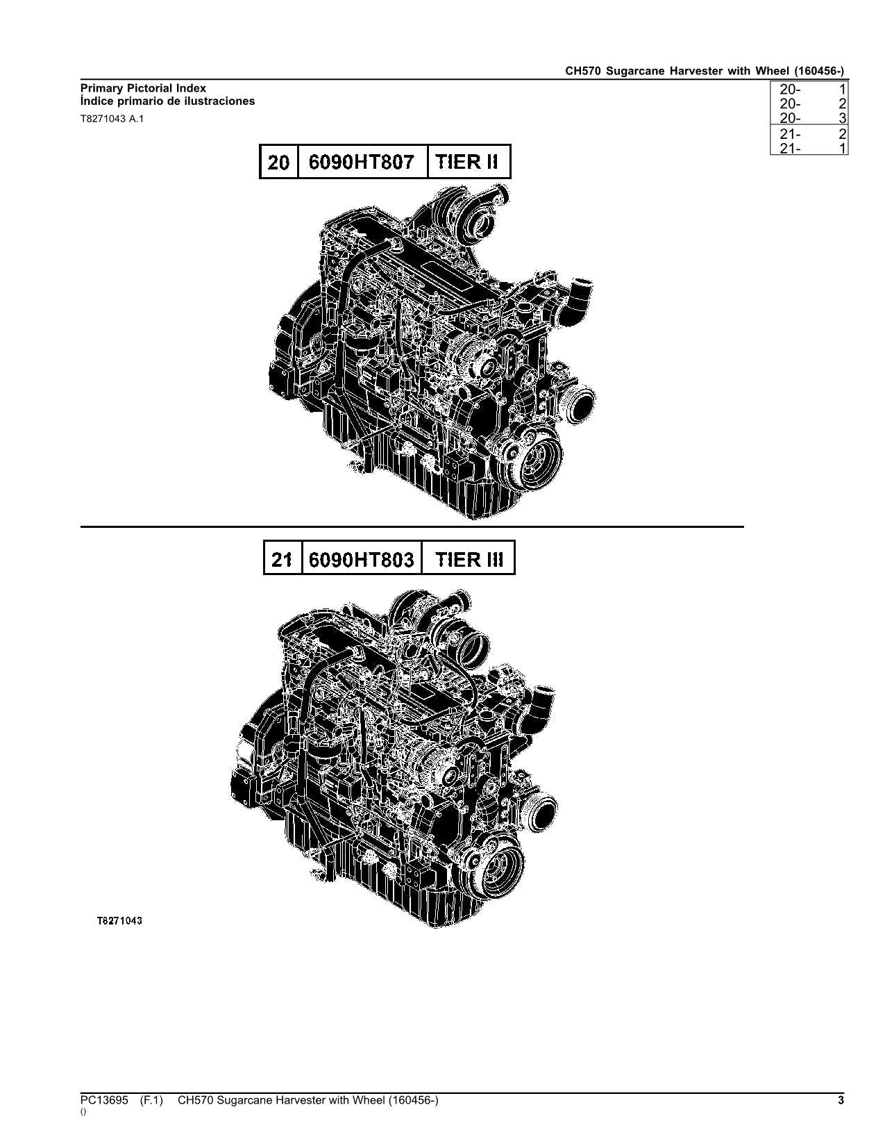 CATÁLOGO DE PIEZAS DE LA COSECHADORA JOHN DEERE CH570 MANUAL SER 160456-