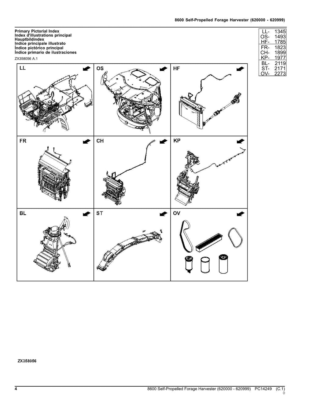 Catálogo de piezas de la cosechadora John Deere 8600 Manual del usuario SER 620000 - 620999