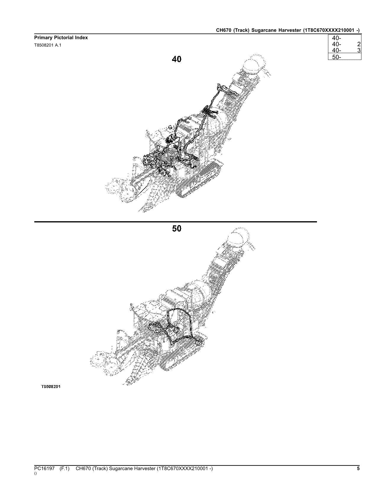 CATÁLOGO DE PIEZAS DE LA COSECHADORA JOHN DEERE CH670 MANUAL SER 1T8C670XXXX210001-