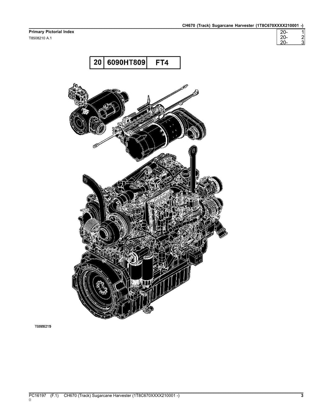 CATÁLOGO DE PIEZAS DE LA COSECHADORA JOHN DEERE CH670 MANUAL SER 1T8C670XXXX210001-