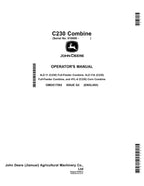 MANUAL DEL OPERADOR DE LA COSECHADORA JOHN DEERE C230