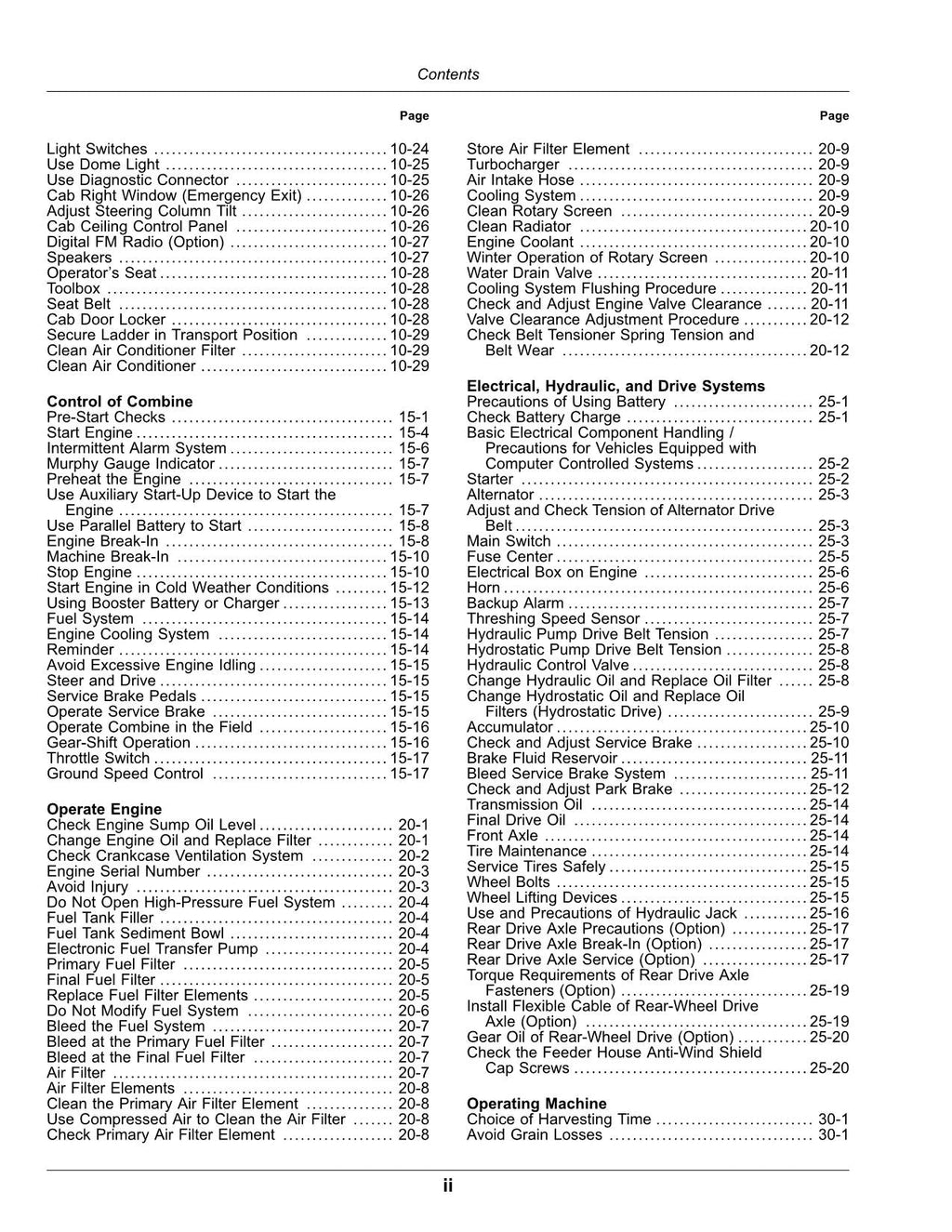 MANUAL DEL OPERADOR DE LA COSECHADORA JOHN DEERE C230