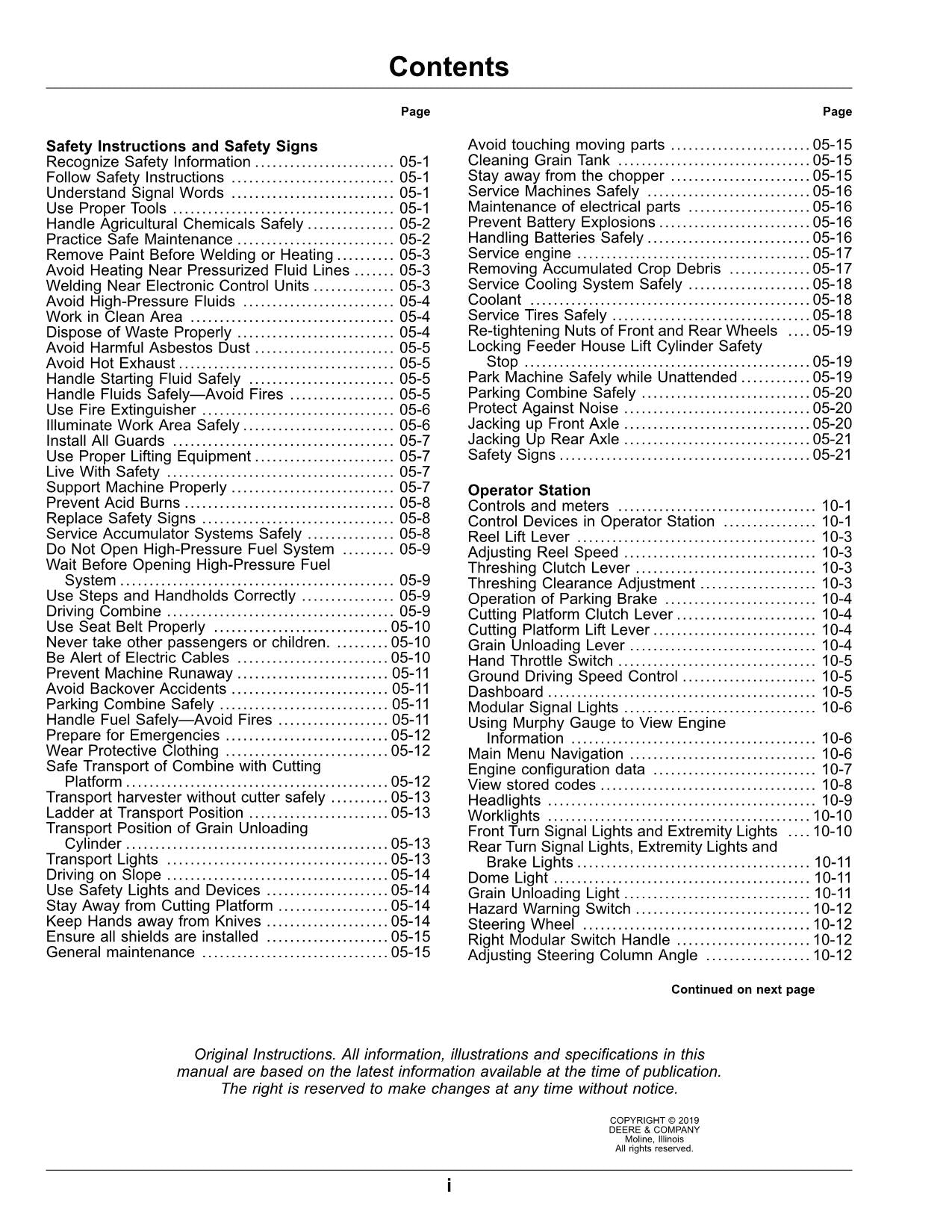 MANUAL DEL OPERADOR DE LA COSECHADORA JOHN DEERE W80 SER 010000- ASIA