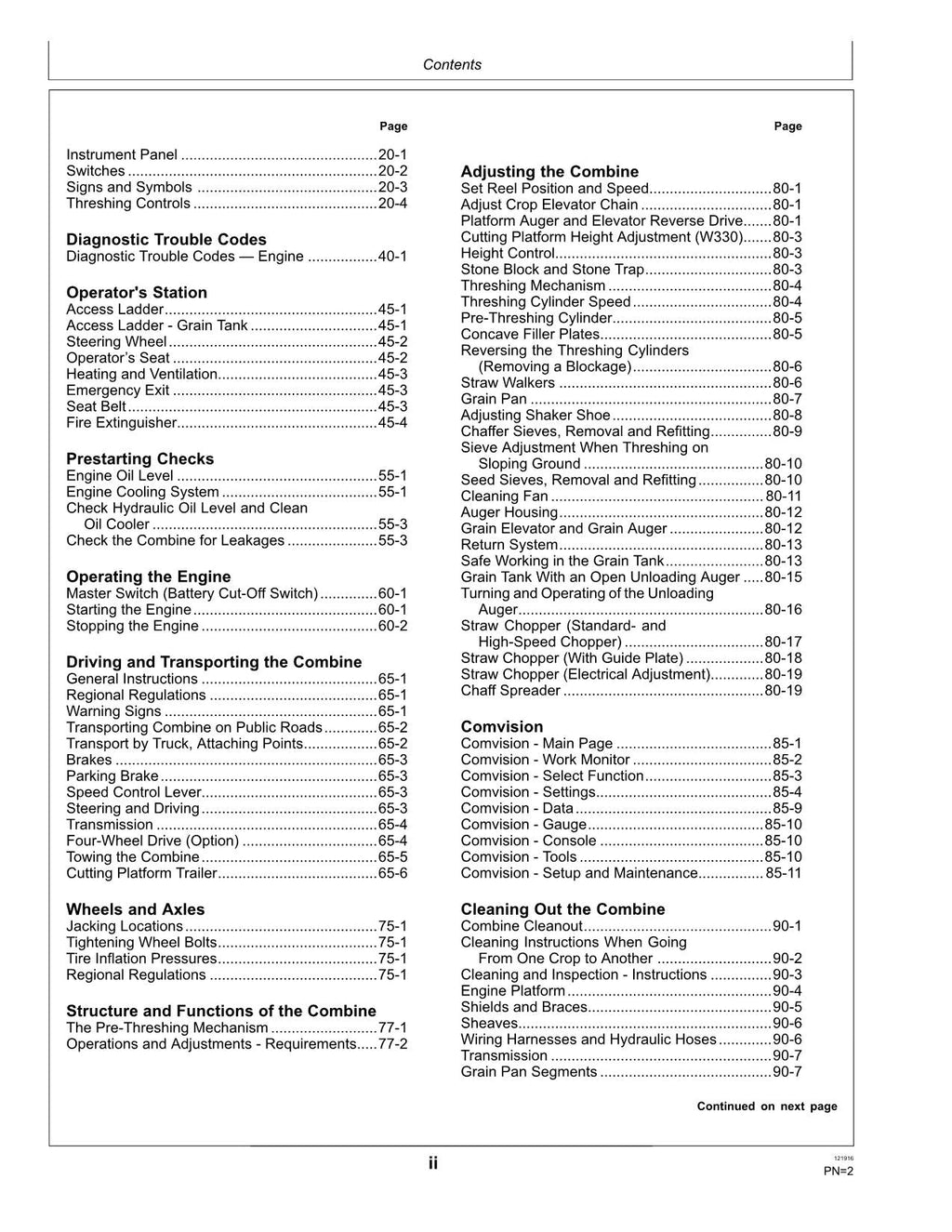 MANUAL DEL OPERADOR DE LA COSECHADORA JOHN DEERE W330 N.° 1