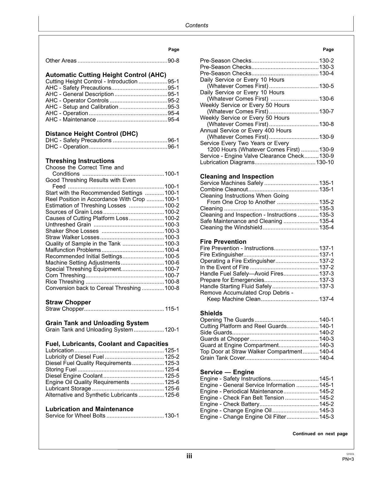 MANUAL DEL OPERADOR DE LA COSECHADORA JOHN DEERE W330 N.° 1