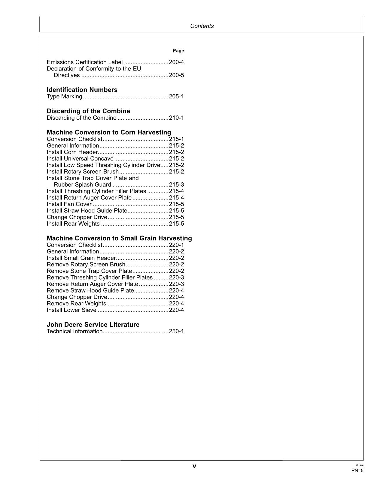 MANUAL DEL OPERADOR DE LA COSECHADORA JOHN DEERE W330 N.° 1
