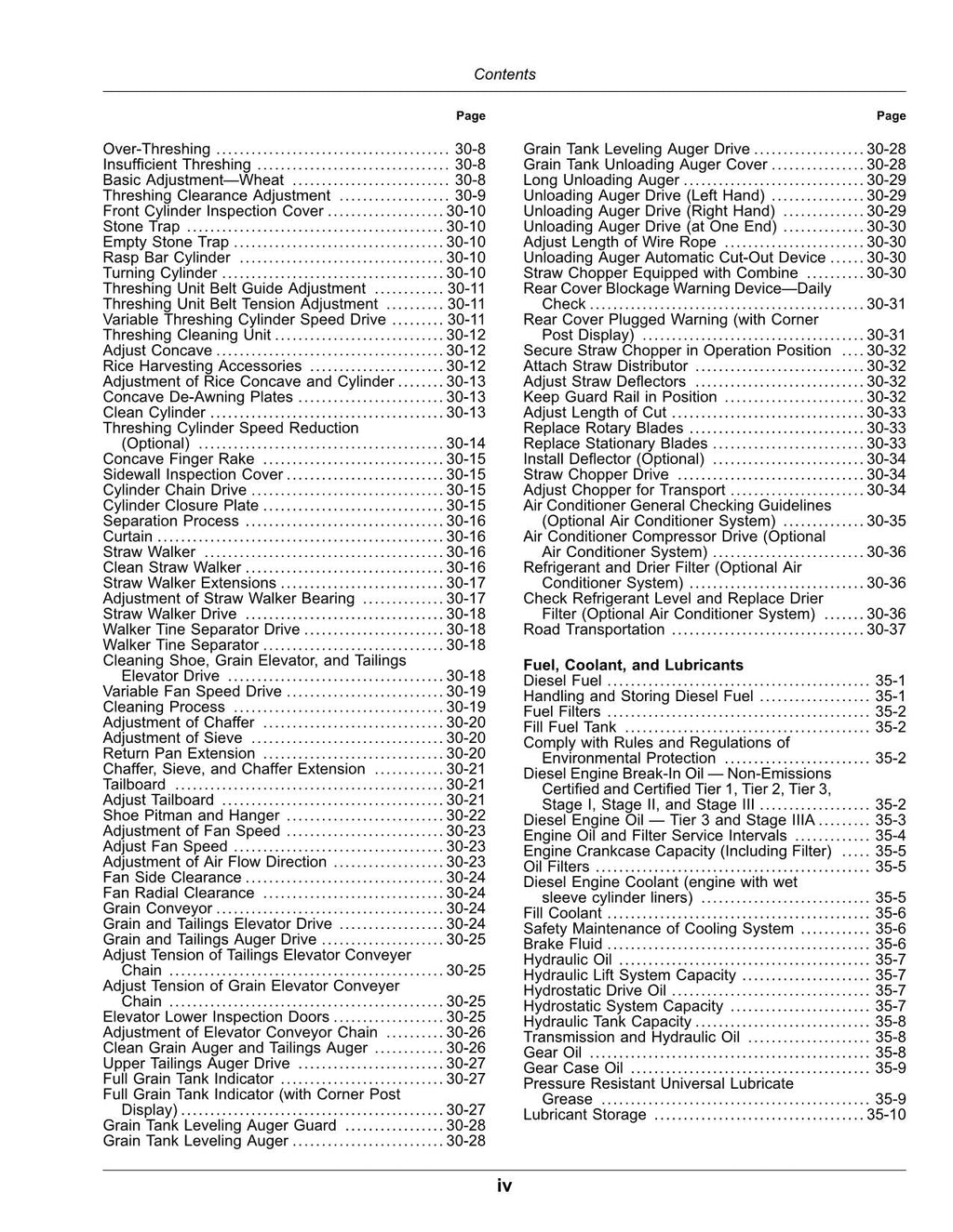 MANUAL DEL OPERADOR DE LA COSECHADORA JOHN DEERE W230 4LZ-7 4LZ-8