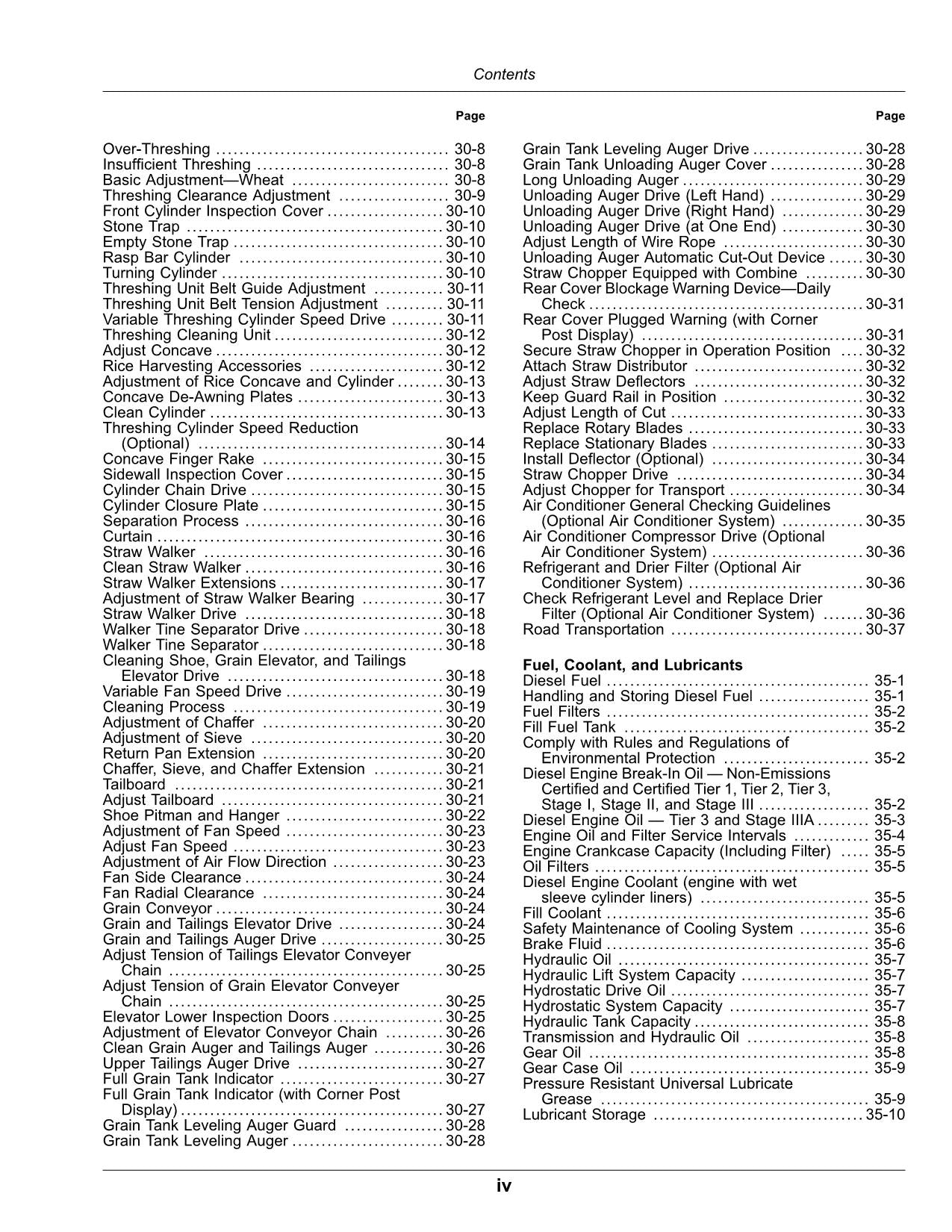 MANUAL DEL OPERADOR DE LA COSECHADORA JOHN DEERE W230 4LZ-7 4LZ-8