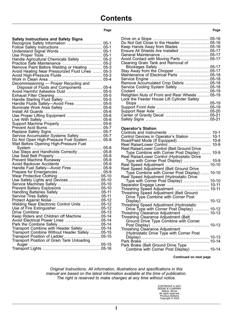 MANUAL DEL OPERADOR DE LA COSECHADORA JOHN DEERE W230 4LZ-7 4LZ-8