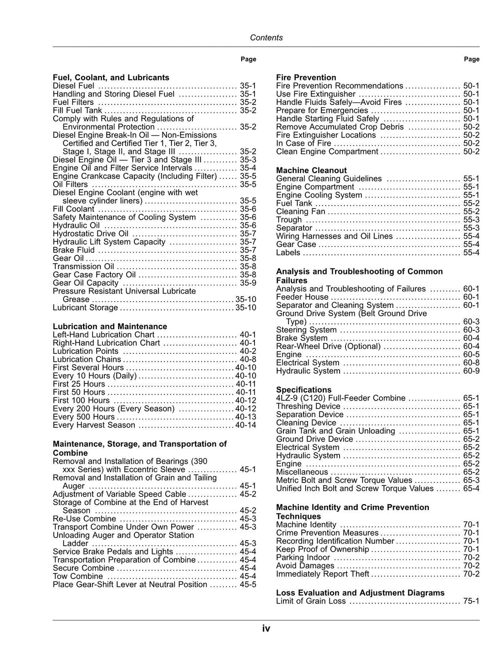 MANUAL DEL OPERADOR DE LA COSECHADORA JOHN DEERE C120 4LZ-9