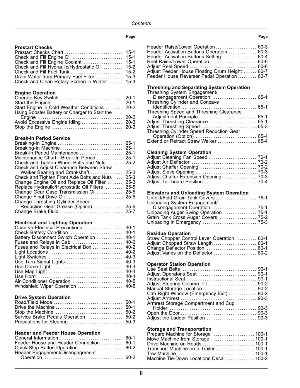 MANUAL DEL OPERADOR DE LA COSECHADORA JOHN DEERE W430