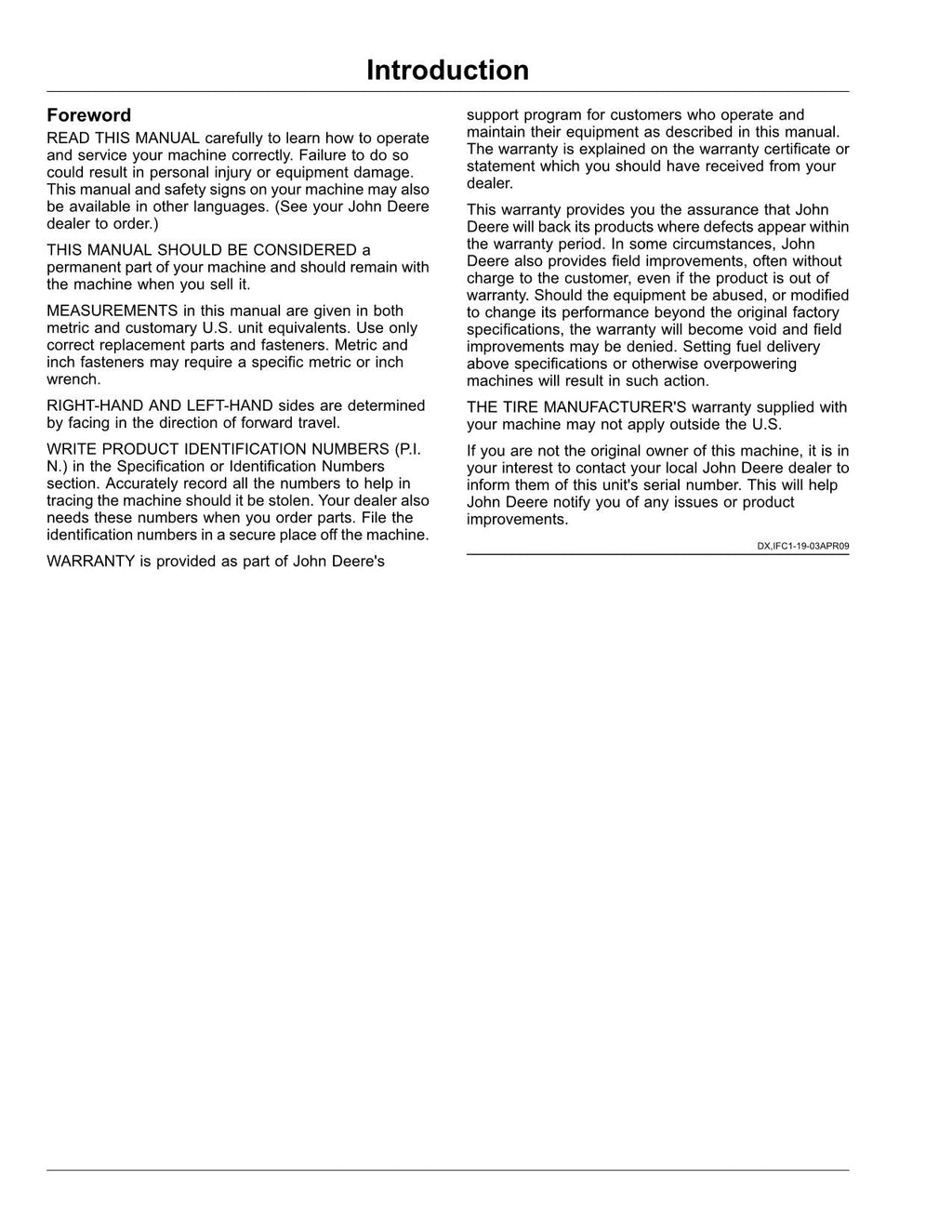 MANUAL DEL OPERADOR DE LA COSECHADORA JOHN DEERE W430
