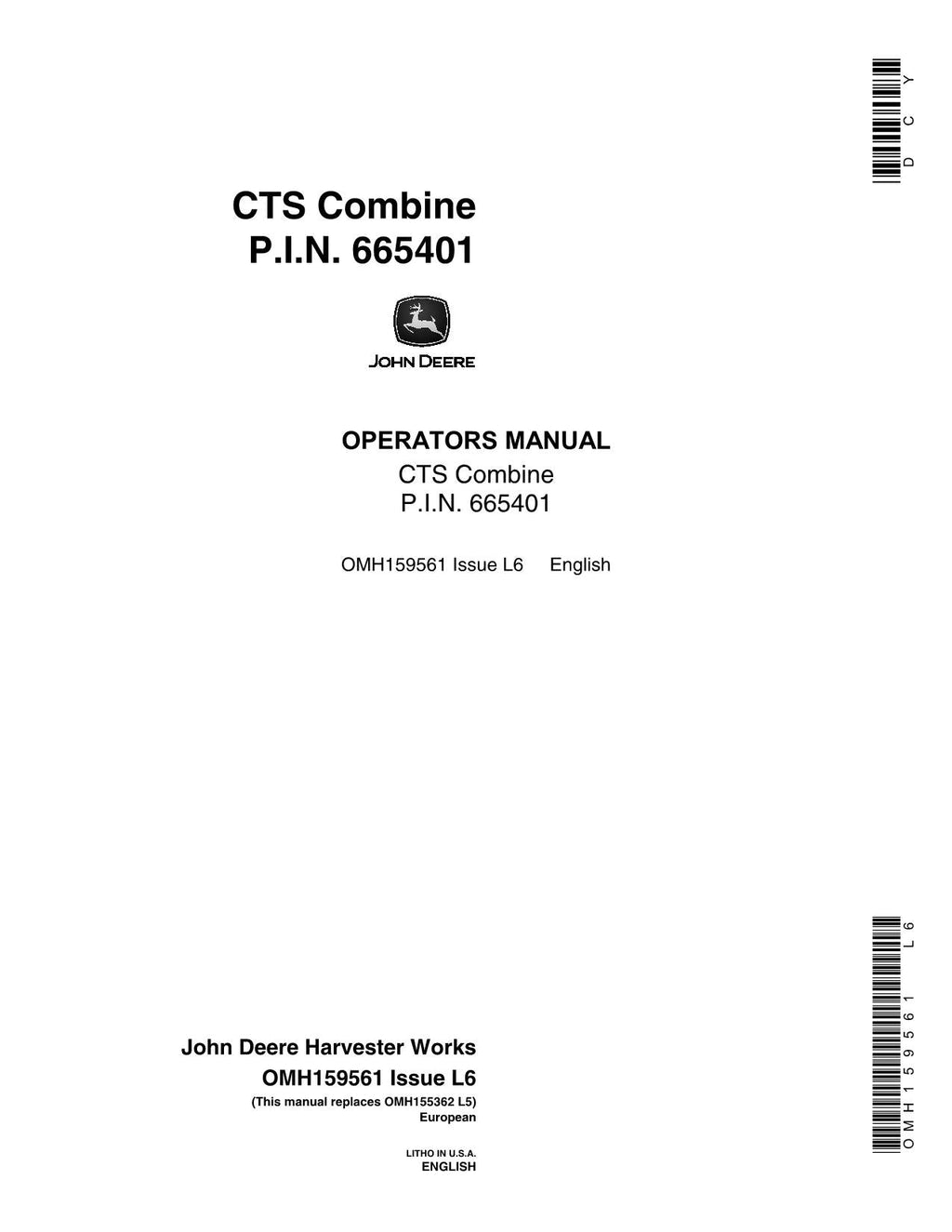 MANUAL DEL OPERADOR DE LA COSECHADORA JOHN DEERE CTS CTS II