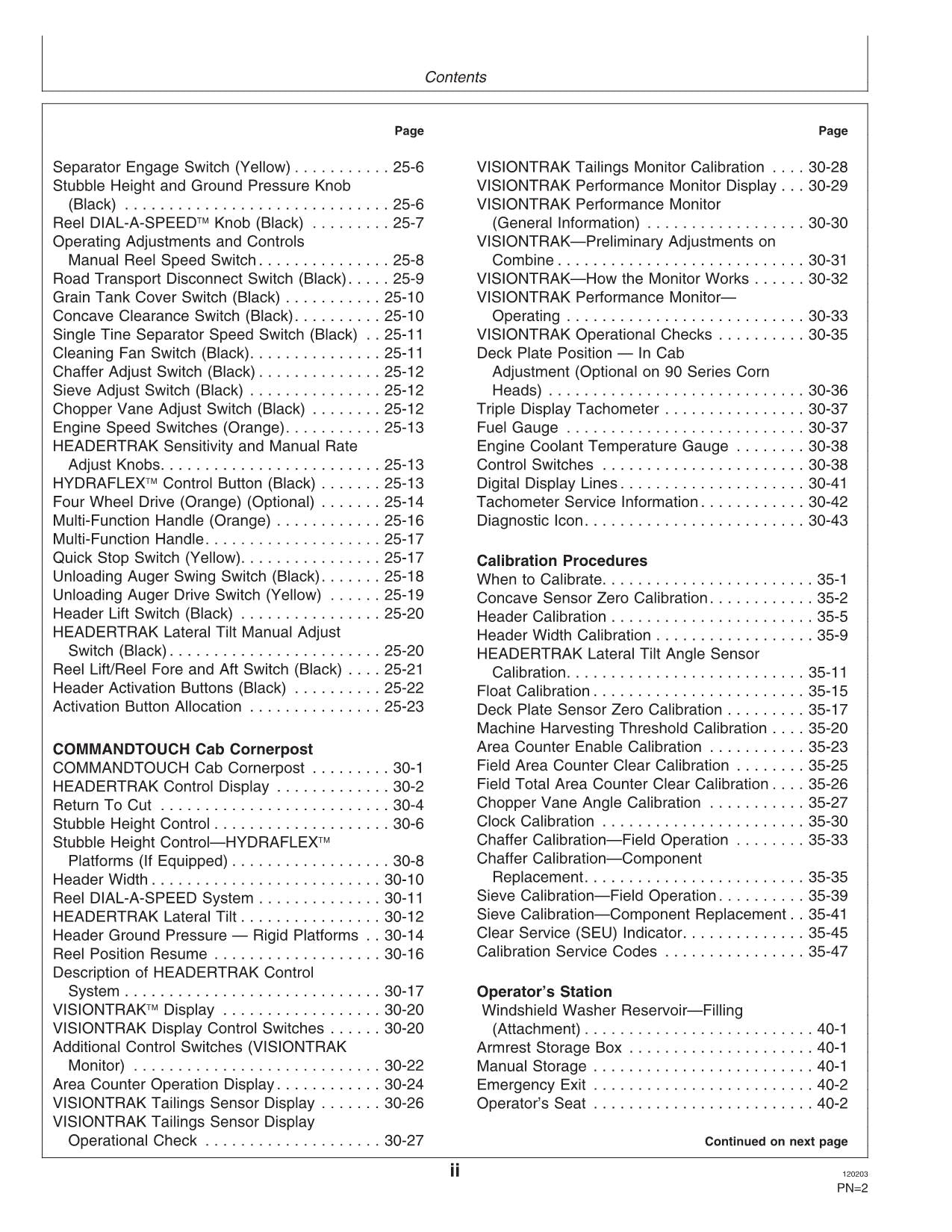 MANUAL DEL OPERADOR DE LA COSECHADORA JOHN DEERE 9880 STS N.° 3