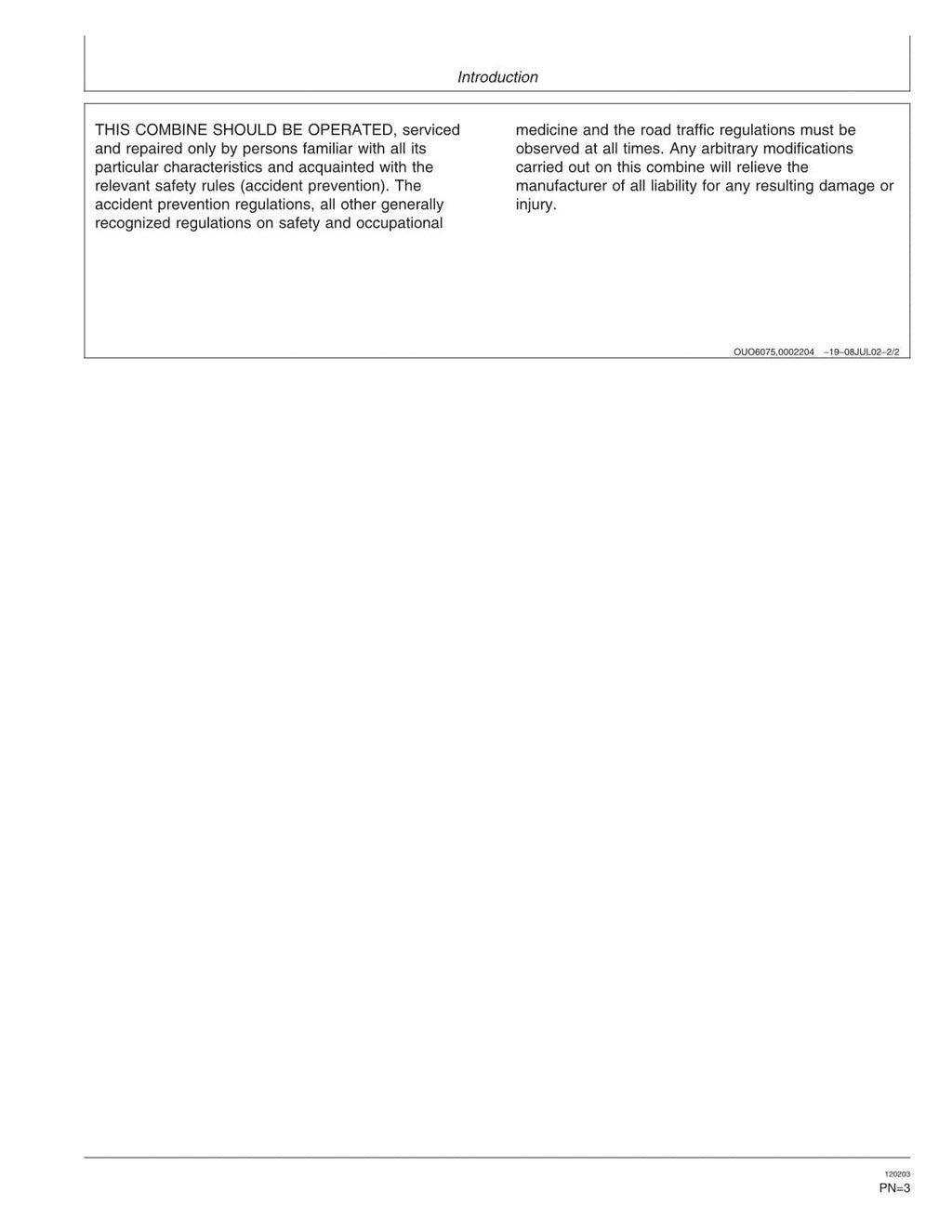 MANUAL DEL OPERADOR DE LA COSECHADORA JOHN DEERE 9880 STS N.° 3