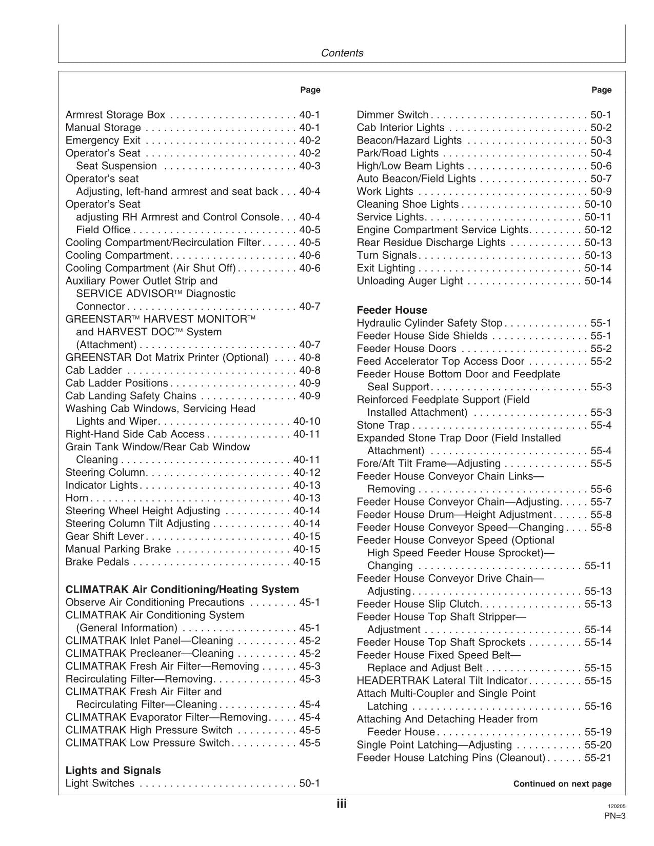 MANUAL DEL OPERADOR DE LA COSECHADORA JOHN DEERE 9880i STS N.° 1