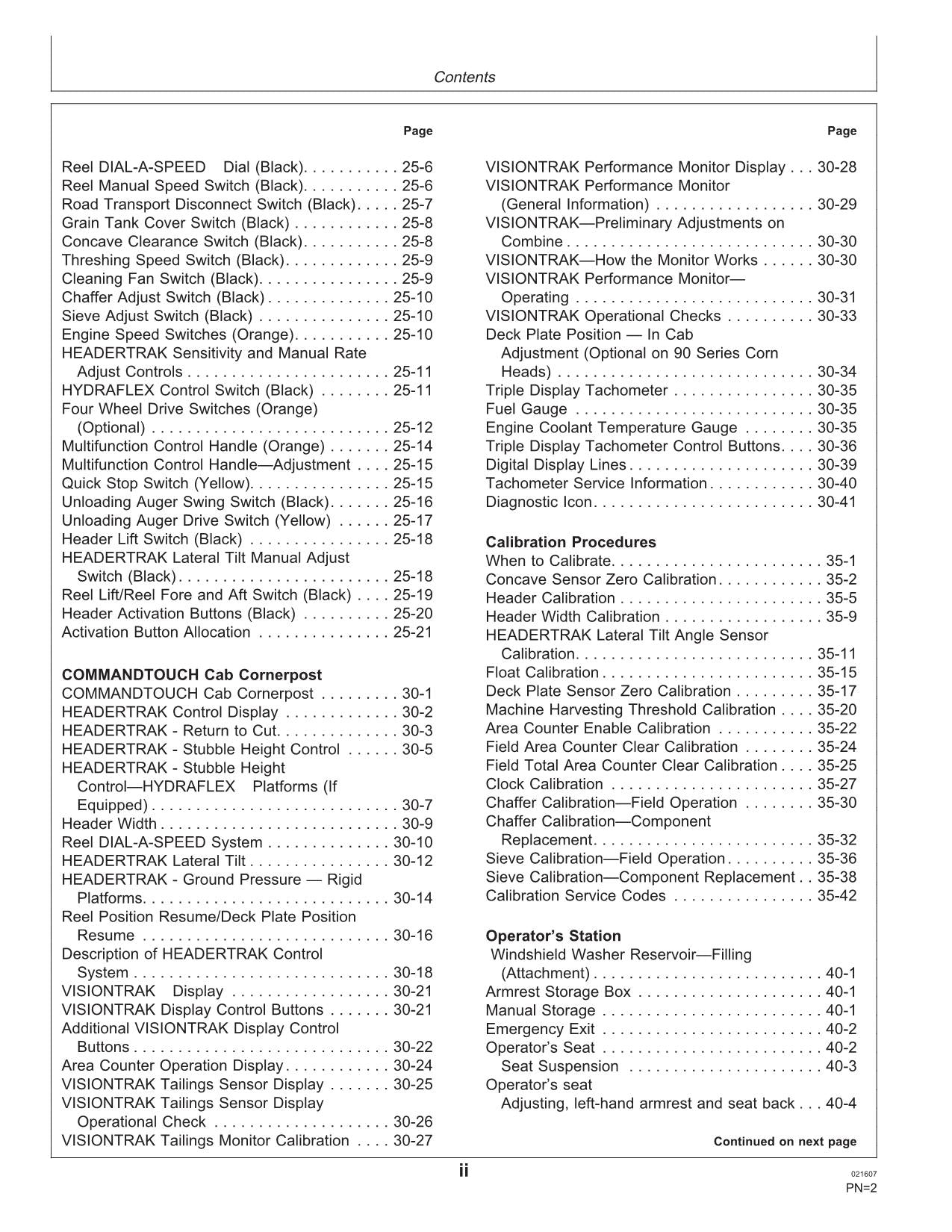 MANUAL DEL OPERADOR DE LA COSECHADORA JOHN DEERE 9560i STS N.° 2