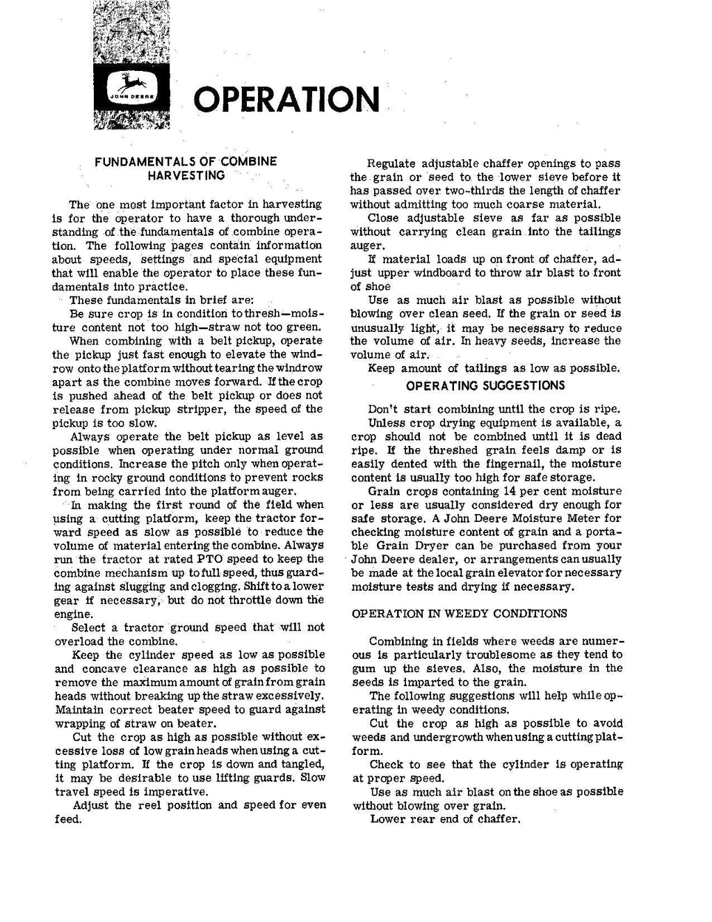 MANUAL DEL OPERADOR DE LA COSECHADORA JOHN DEERE 96