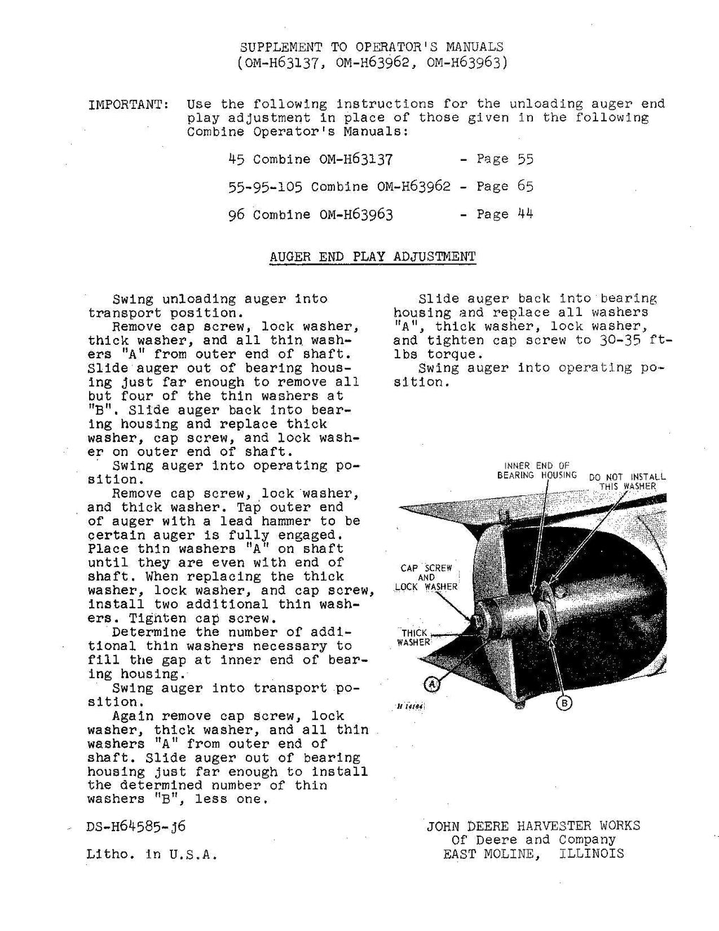 MANUAL DEL OPERADOR DE LA COSECHADORA JOHN DEERE 96