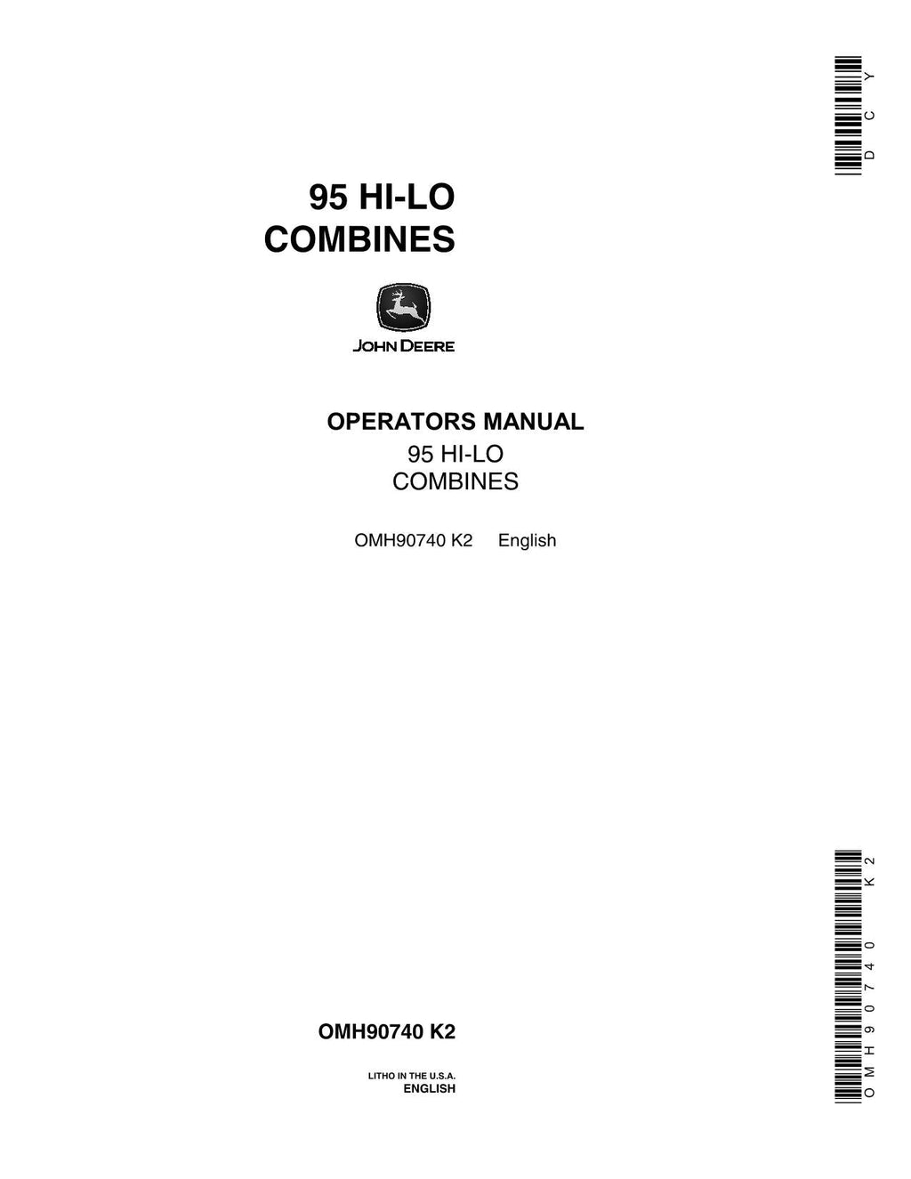 MANUAL DEL OPERADOR DE LA COSECHADORA JOHN DEERE 95 N.° 2