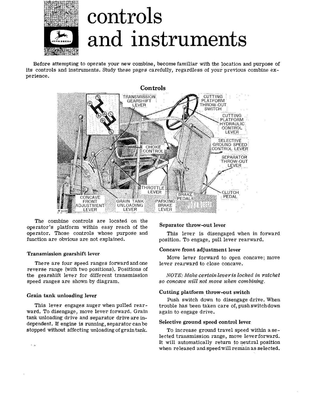 MANUAL DEL OPERADOR DE LA COSECHADORA JOHN DEERE 95H N.° 6