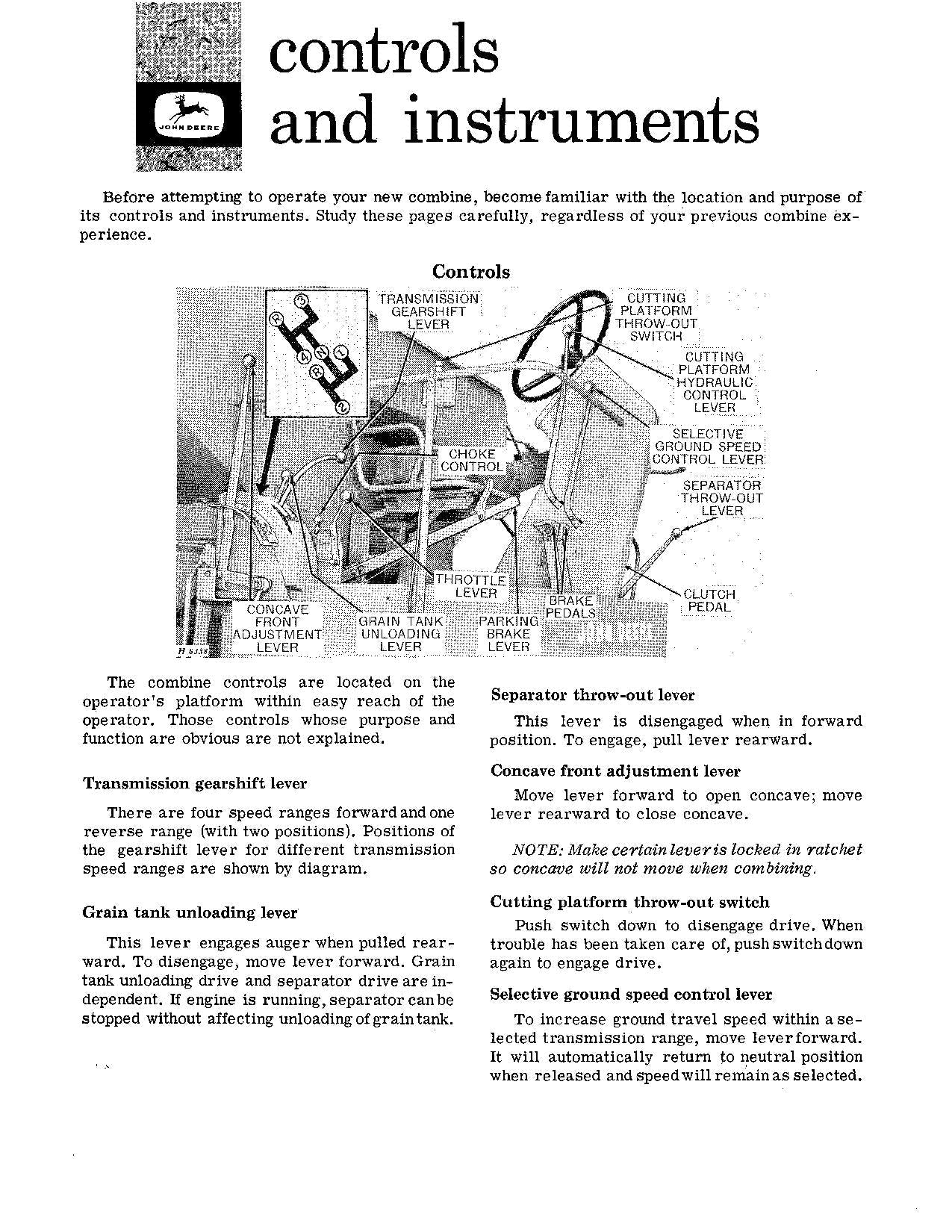 MANUAL DEL OPERADOR DE LA COSECHADORA JOHN DEERE 95H N.° 6