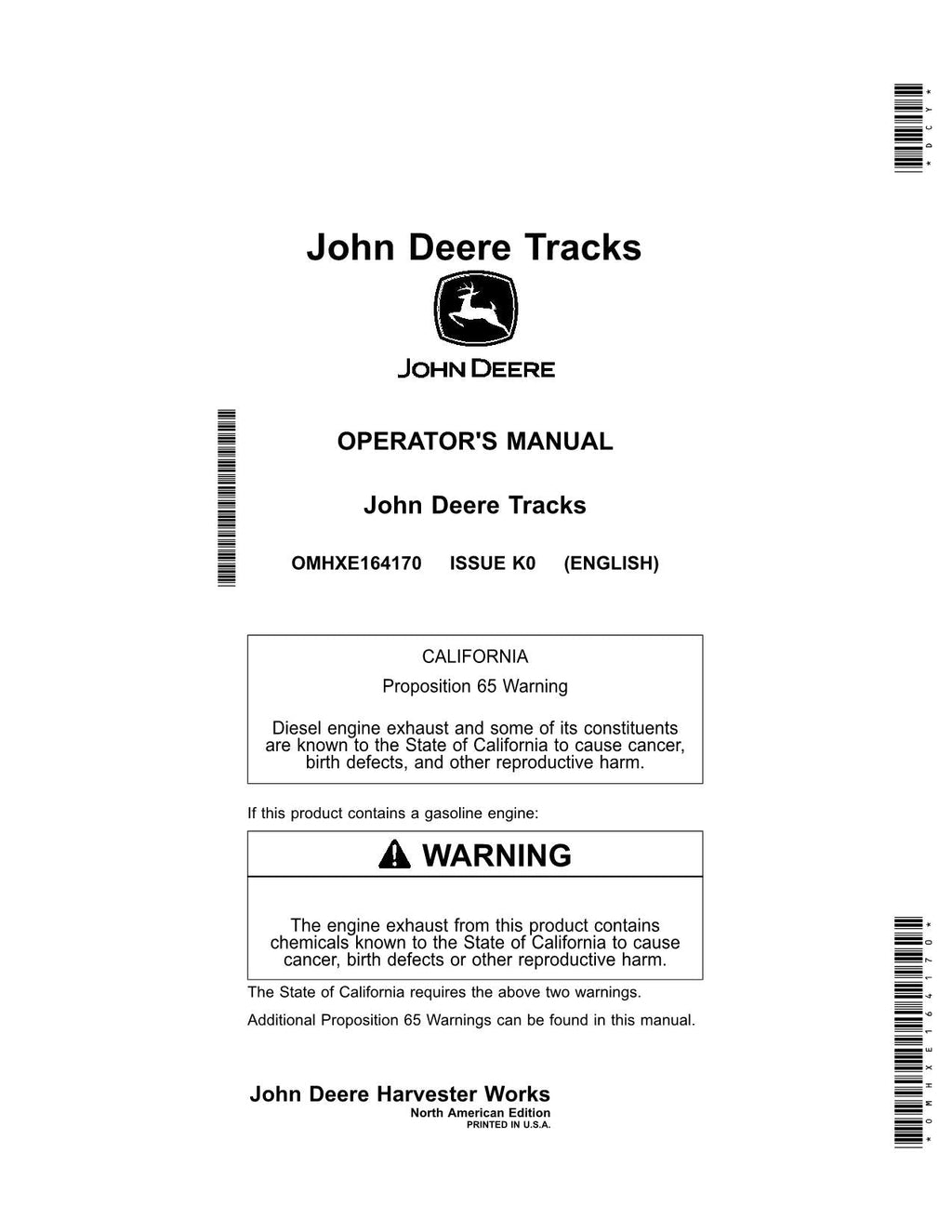 MANUAL DEL OPERADOR DE LA COSECHADORA JOHN DEERE X9 1000 1100 Norteamérica