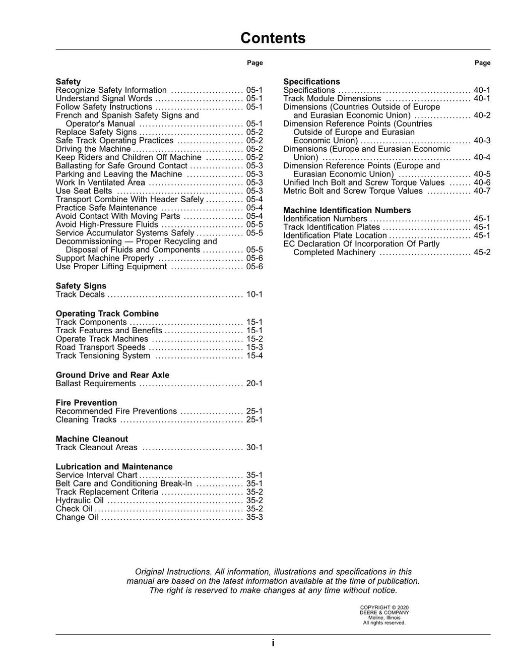 MANUAL DEL OPERADOR DE LA COSECHADORA JOHN DEERE X9 1000 1100 815001-820000