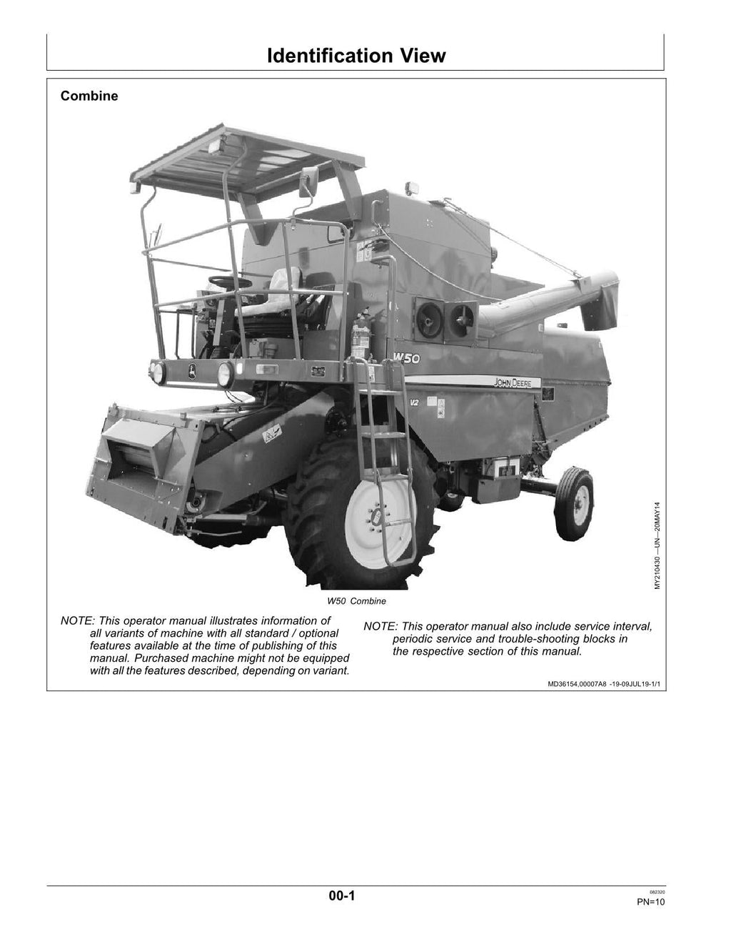 MANUAL DEL OPERADOR DE LA COSECHADORA JOHN DEERE W50 V2