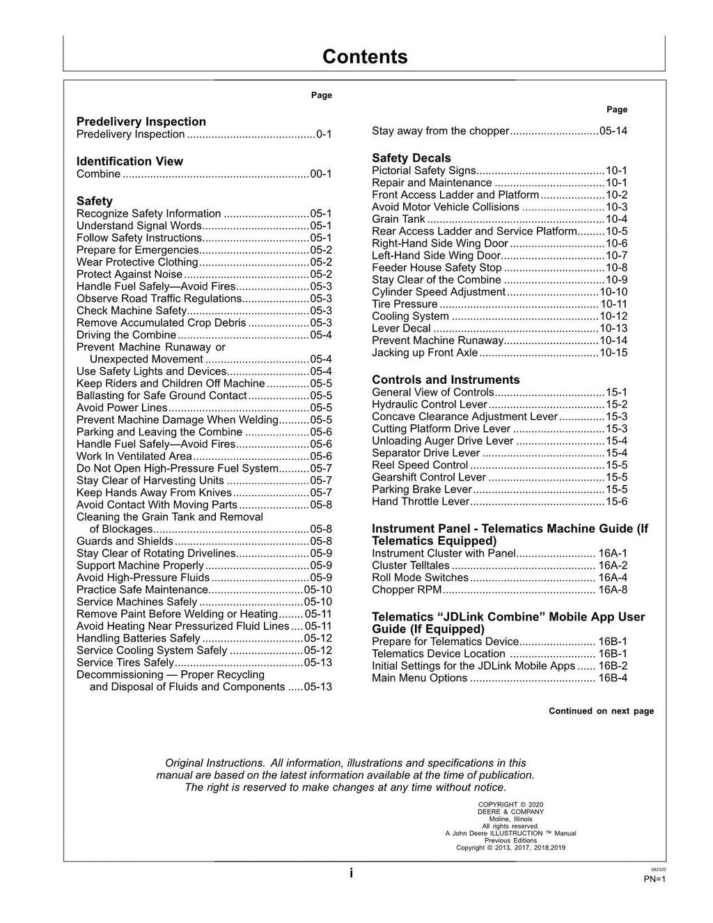 MANUAL DEL OPERADOR DE LA COSECHADORA JOHN DEERE W50 V2