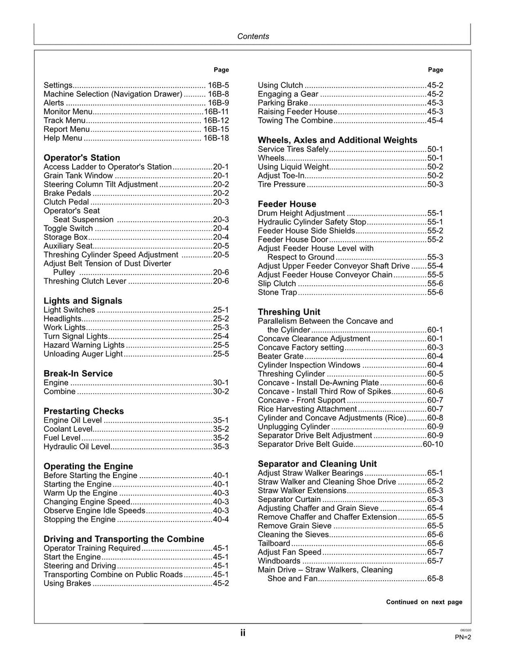 MANUAL DEL OPERADOR DE LA COSECHADORA JOHN DEERE W50 V2