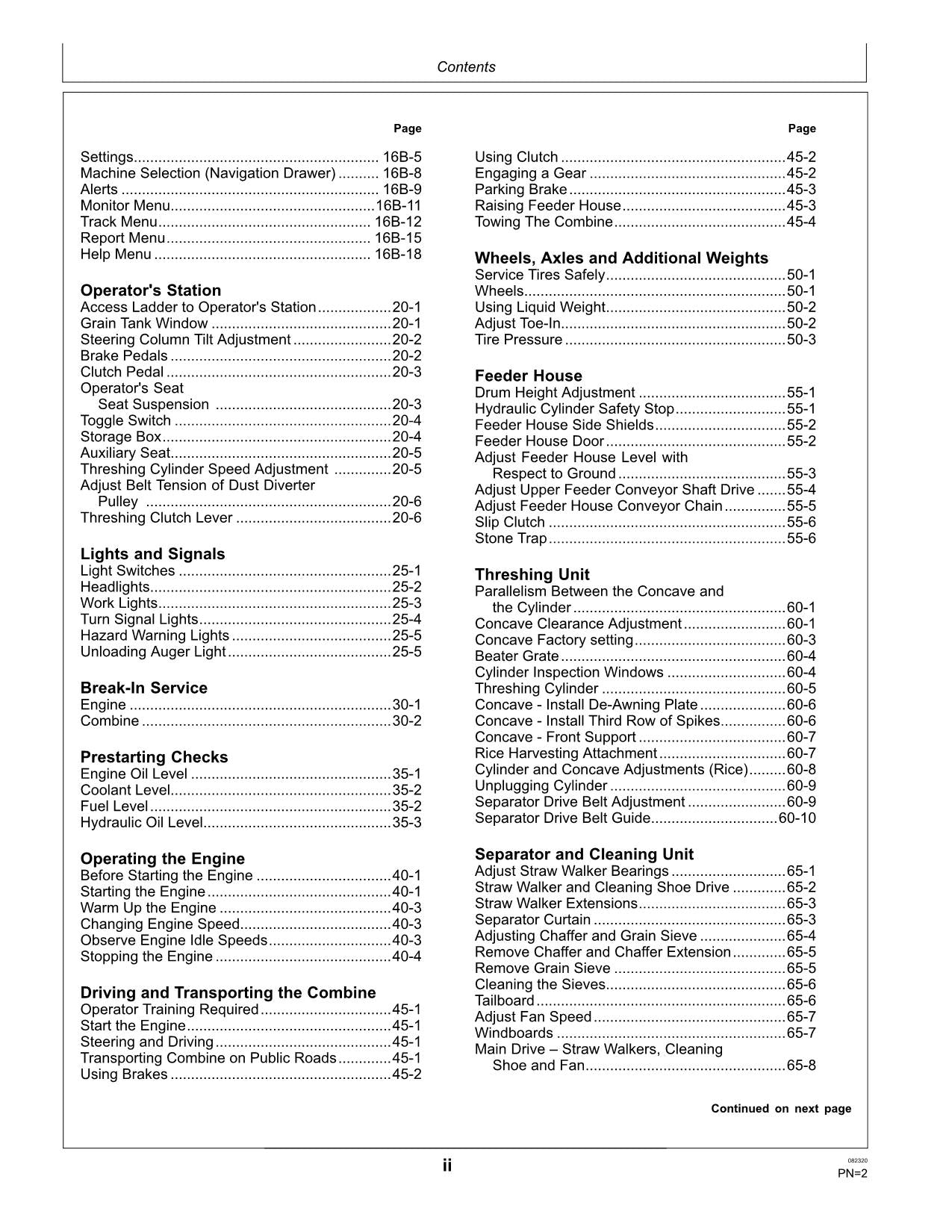MANUAL DEL OPERADOR DE LA COSECHADORA JOHN DEERE W50 V2