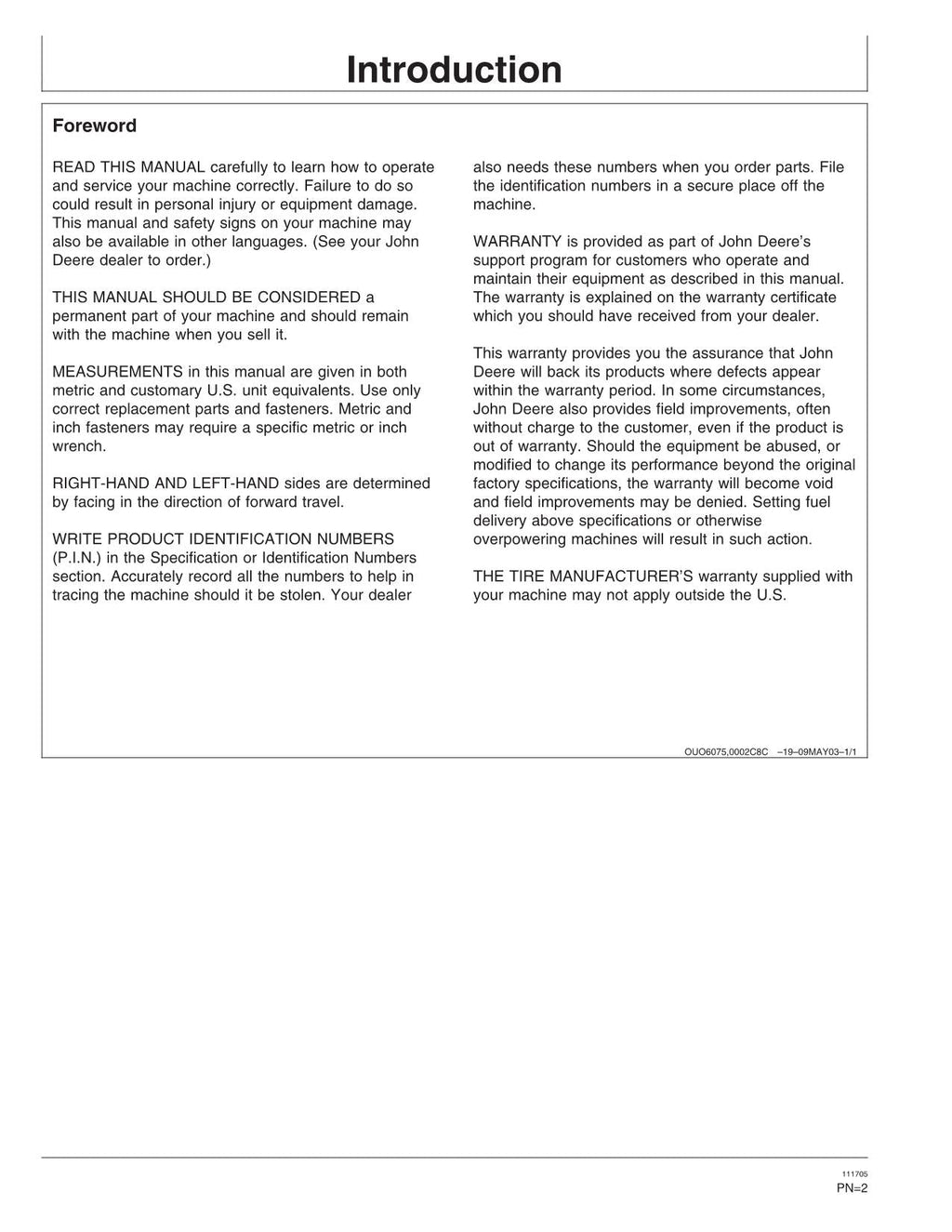 MANUAL DEL OPERADOR DE LA COSECHADORA JOHN DEERE 9660 WTS N.° 1