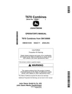 MANUAL DEL OPERADOR DE LA COSECHADORA JOHN DEERE T670 Norteamérica