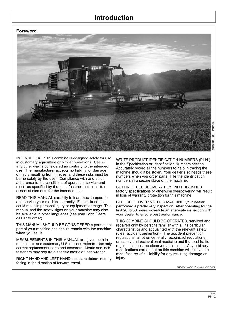 MANUAL DEL OPERADOR DE LA COSECHADORA JOHN DEERE T670