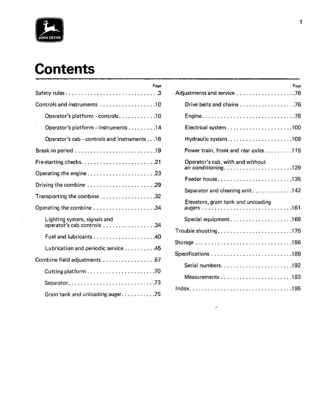 MANUAL DEL OPERADOR DE LA COSECHADORA JOHN DEERE 955