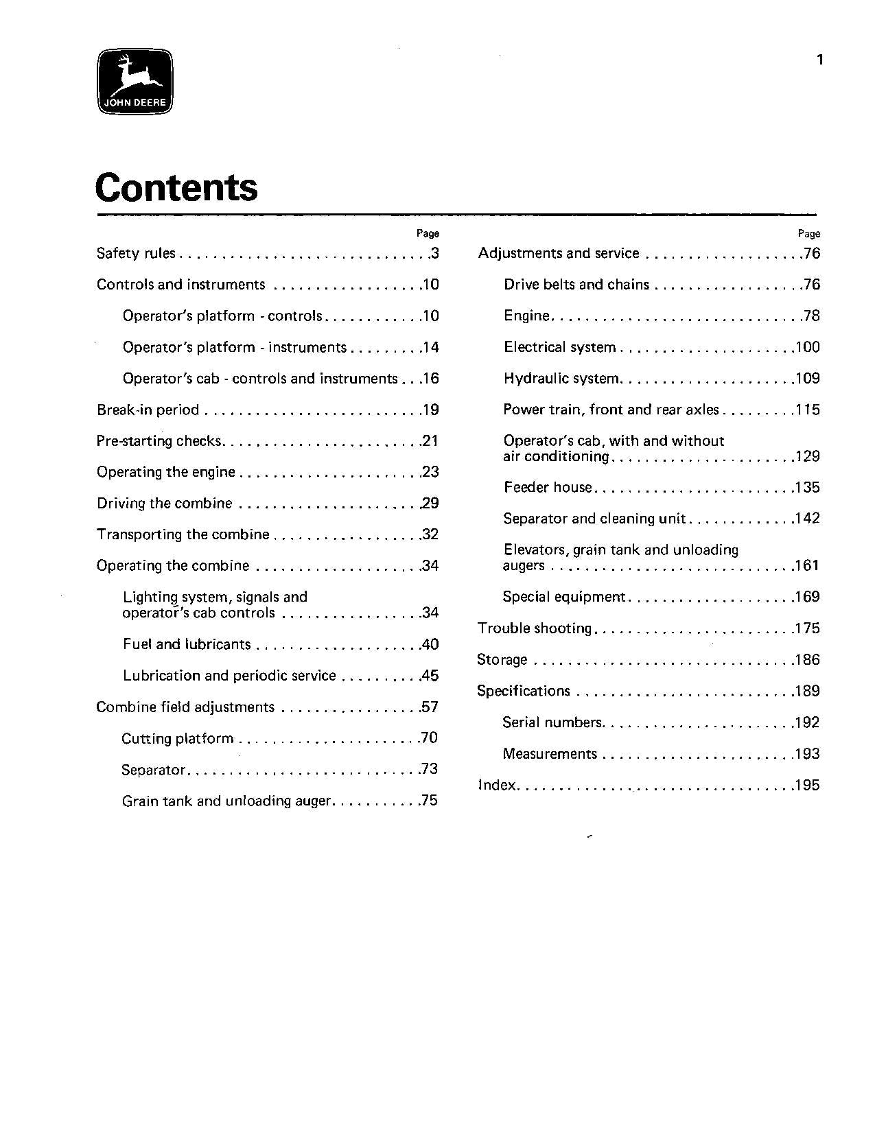 MANUAL DEL OPERADOR DE LA COSECHADORA JOHN DEERE 955