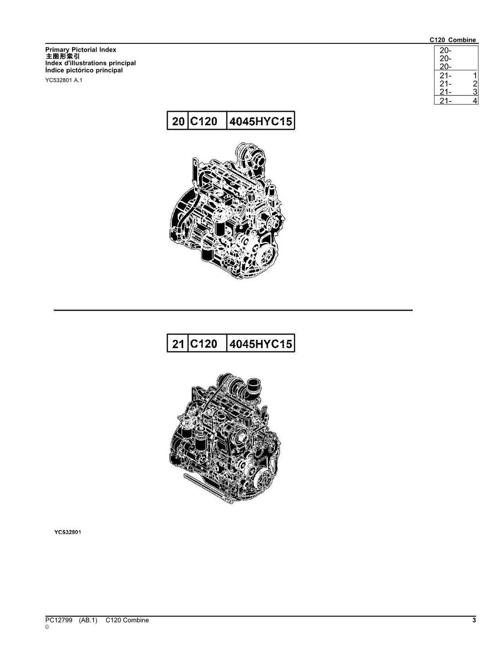 MANUAL DEL CATÁLOGO DE PIEZAS DE LA COSECHADORA JOHN DEERE C120