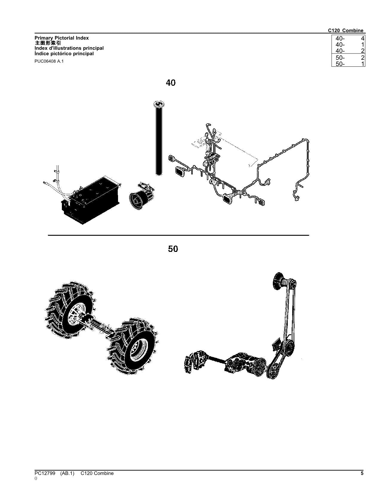 MANUAL DEL CATÁLOGO DE PIEZAS DE LA COSECHADORA JOHN DEERE C120