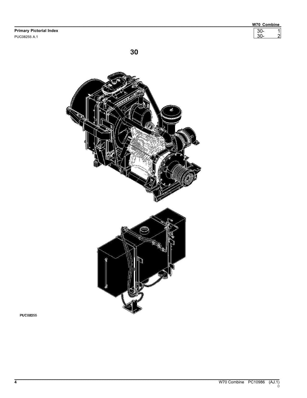 CATÁLOGO DE PIEZAS DE LA COSECHADORA JOHN DEERE W70 MANUAL N.° 1