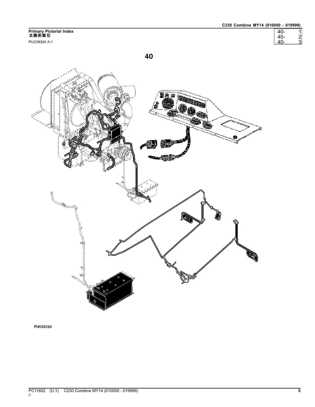 Catálogo de piezas de la cosechadora John Deere C230, manual n.° 2