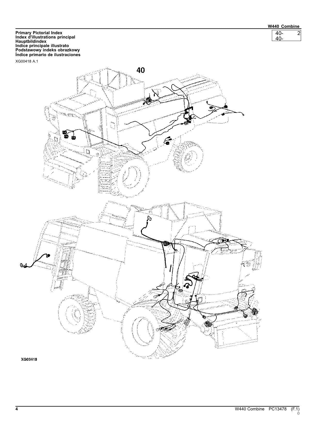 CATÁLOGO DE PIEZAS DE LA COSECHADORA JOHN DEERE W440 MANUAL N.° 1